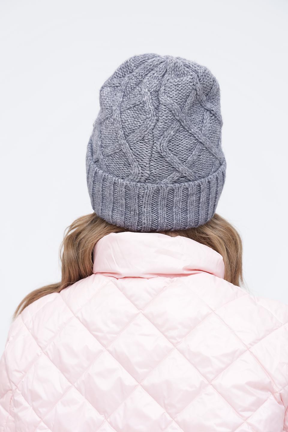 Шапка Wegener серая с жемчугом