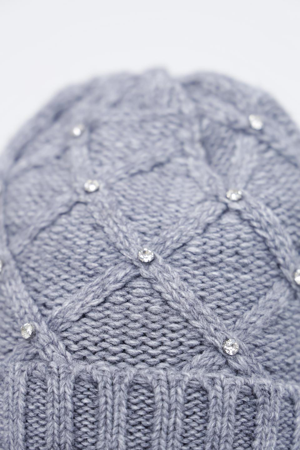 Шапка Wegener серая с жемчугом