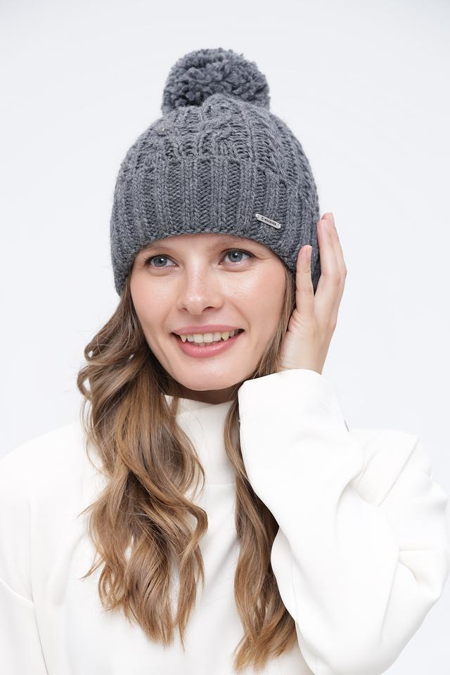 Шапка Wegener с помпоном серая