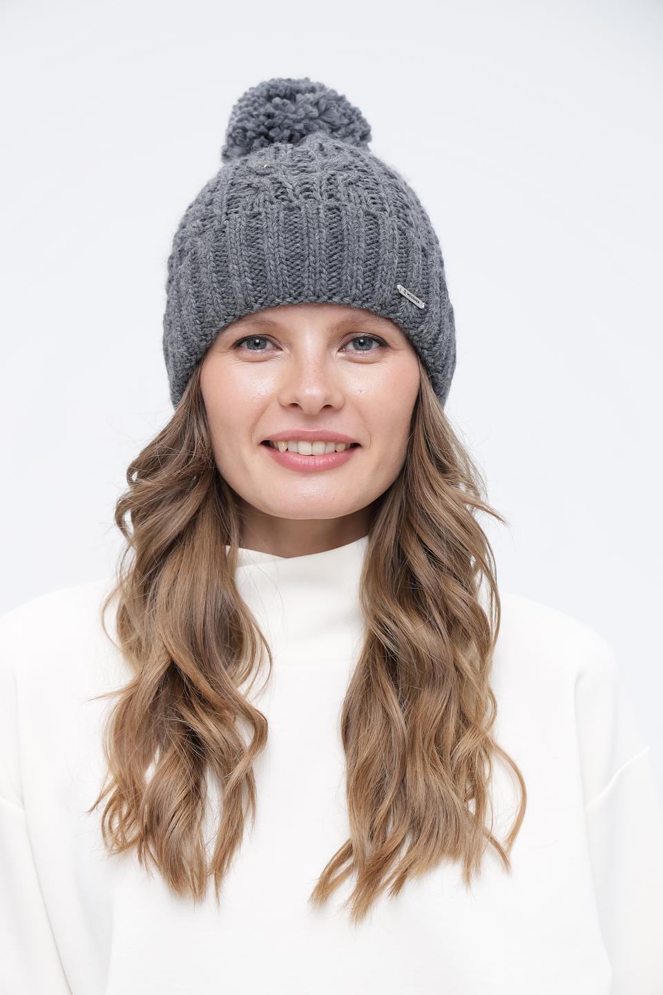 Шапка Wegener с помпоном серая