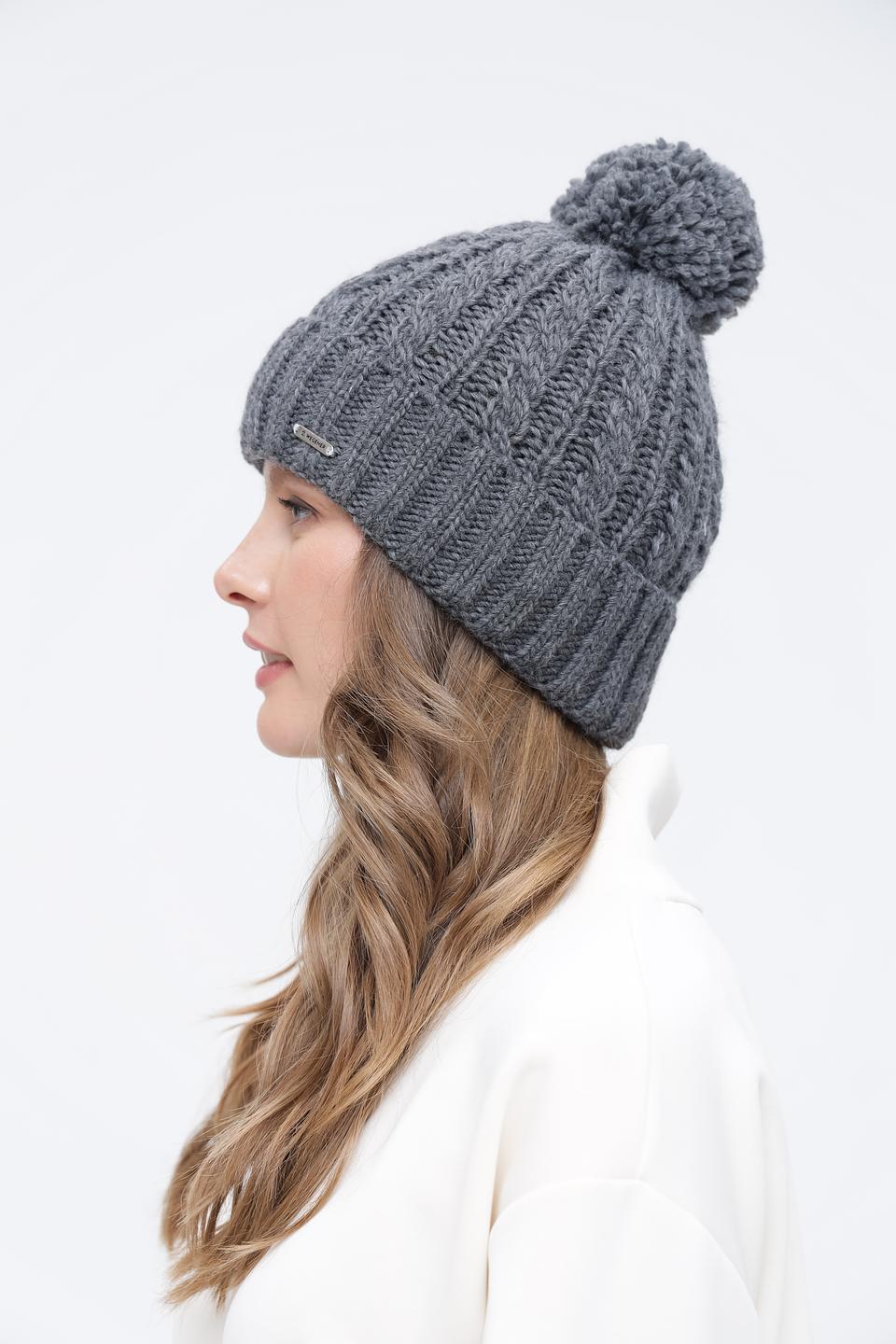 Шапка Wegener с помпоном серая