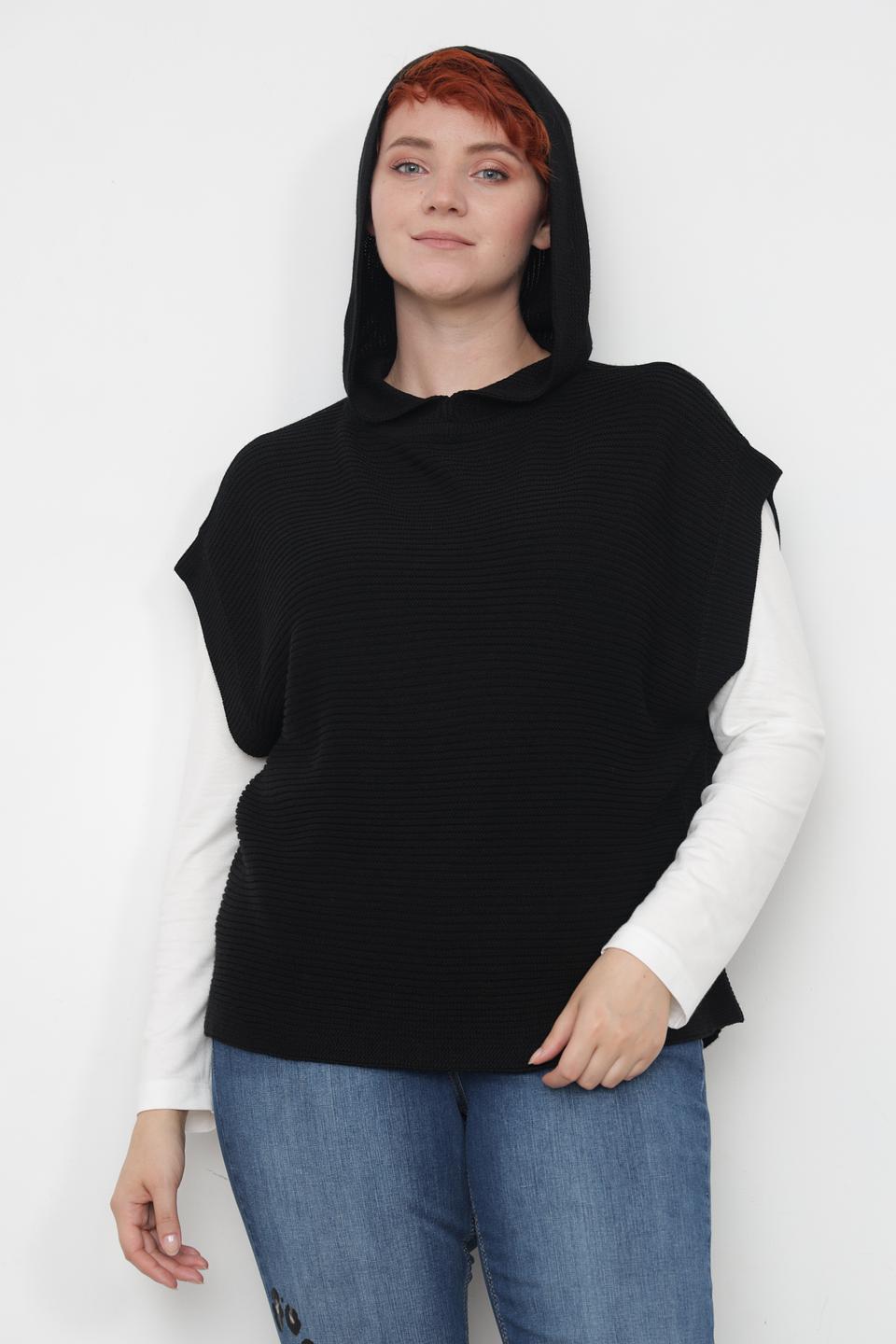 Жилет Doris Streich чёрный с капюшоном