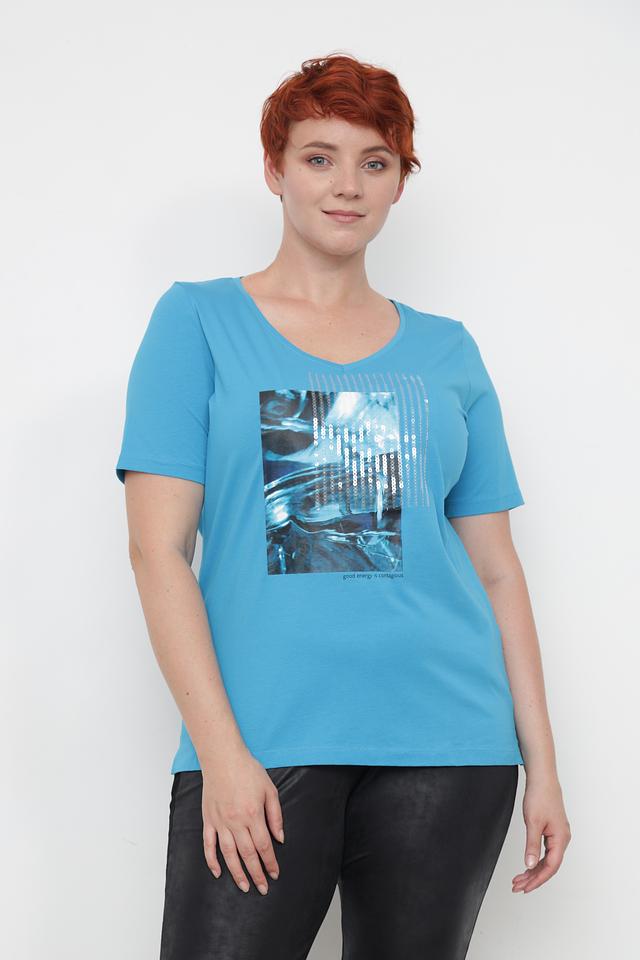 Футболка Samoon с принтом бирюзовая