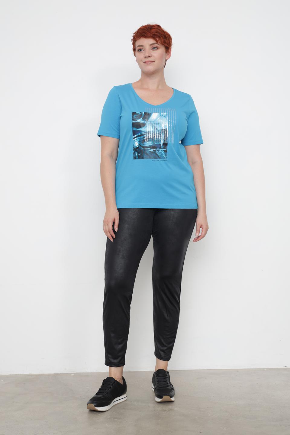 Футболка Samoon с принтом бирюзовая