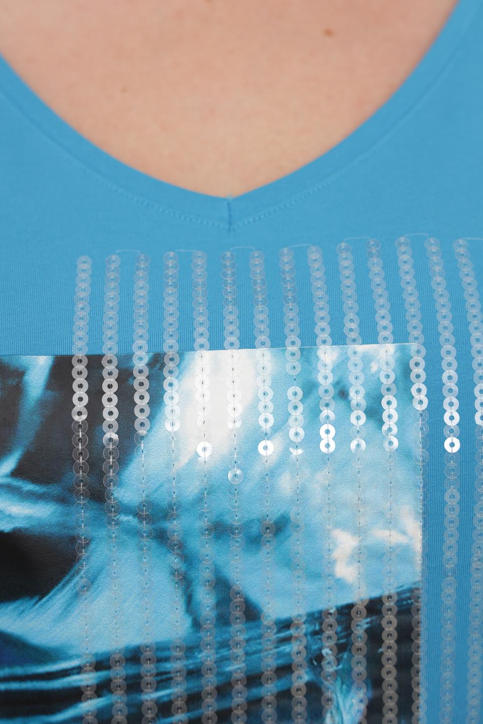 Футболка Samoon с принтом бирюзовая