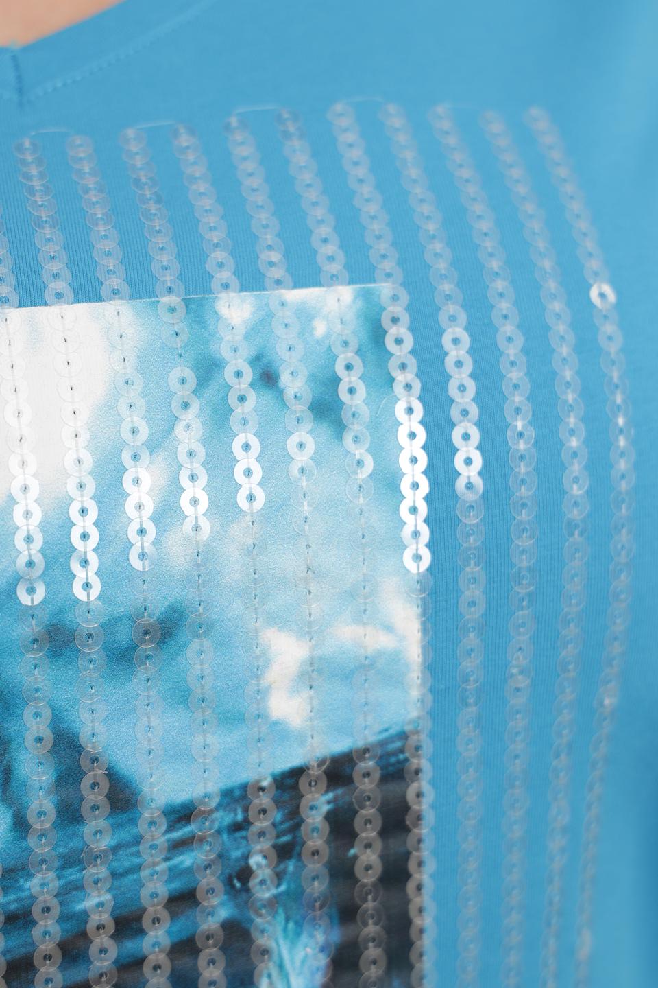 Футболка Samoon с принтом бирюзовая