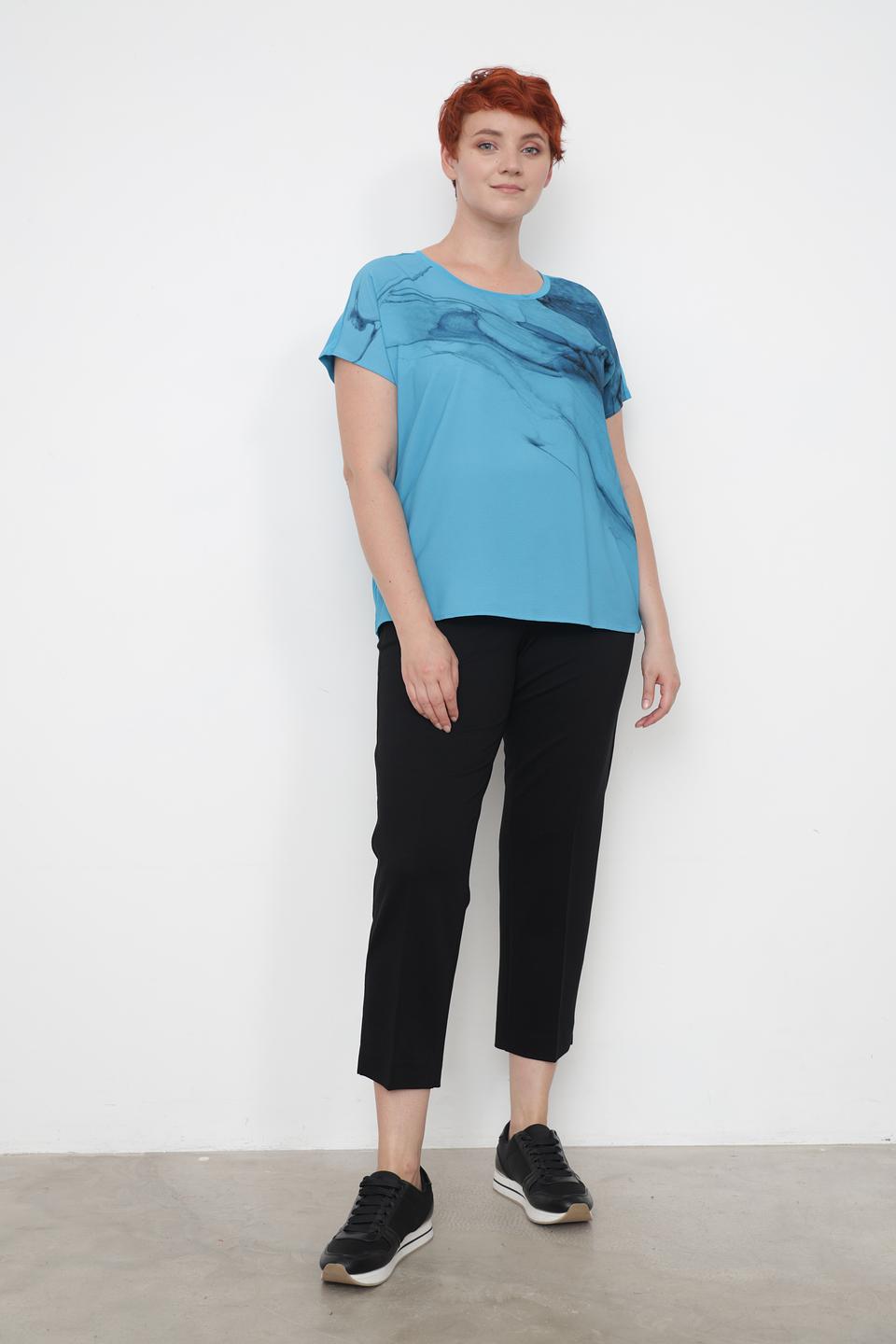 Блуза Samoon с принтом бирюзовый