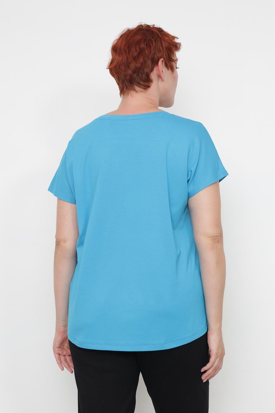 Блуза Samoon с принтом бирюзовый