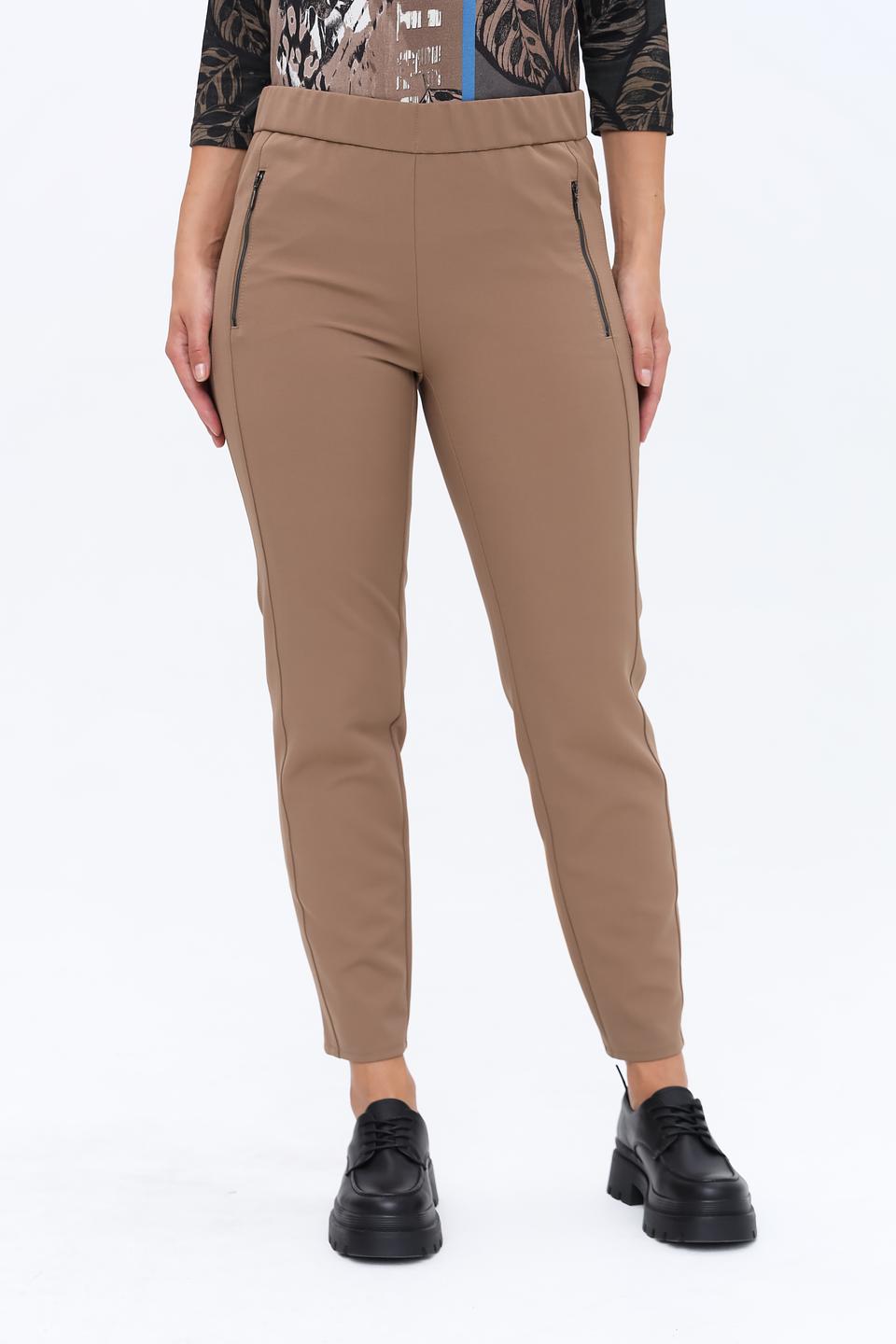 Брюки Frank Walder с молниями бежевые