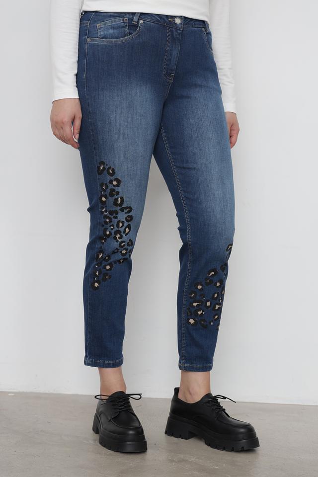 Джинсы Doris Streich с леопардовым принтом