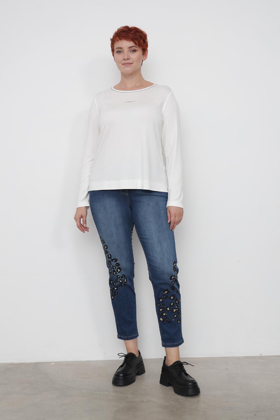 Джинсы Doris Streich с леопардовым принтом