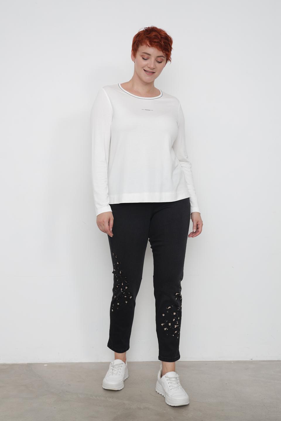 Джинсы Doris Streich с потертостями черные