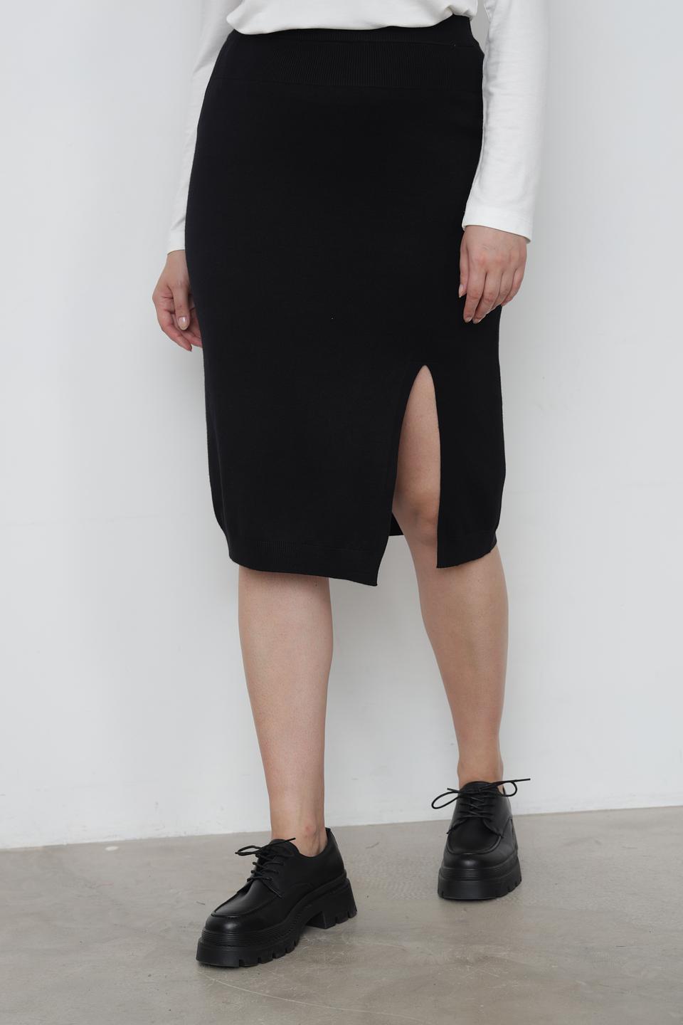 Юбка Samoon чёрная с разрезом