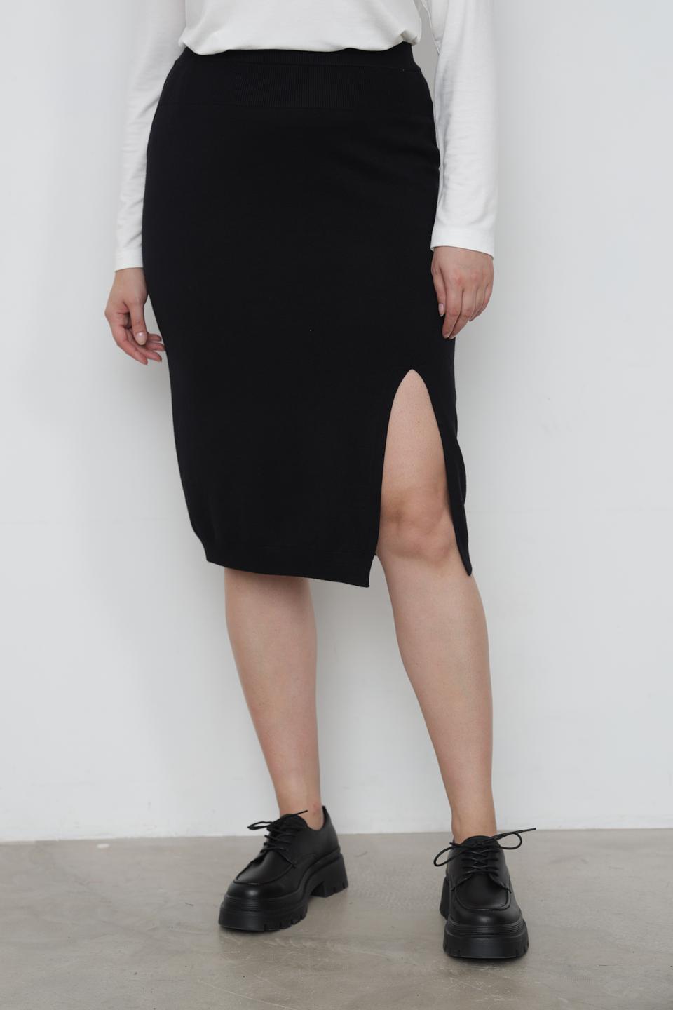 Юбка Samoon чёрная с разрезом