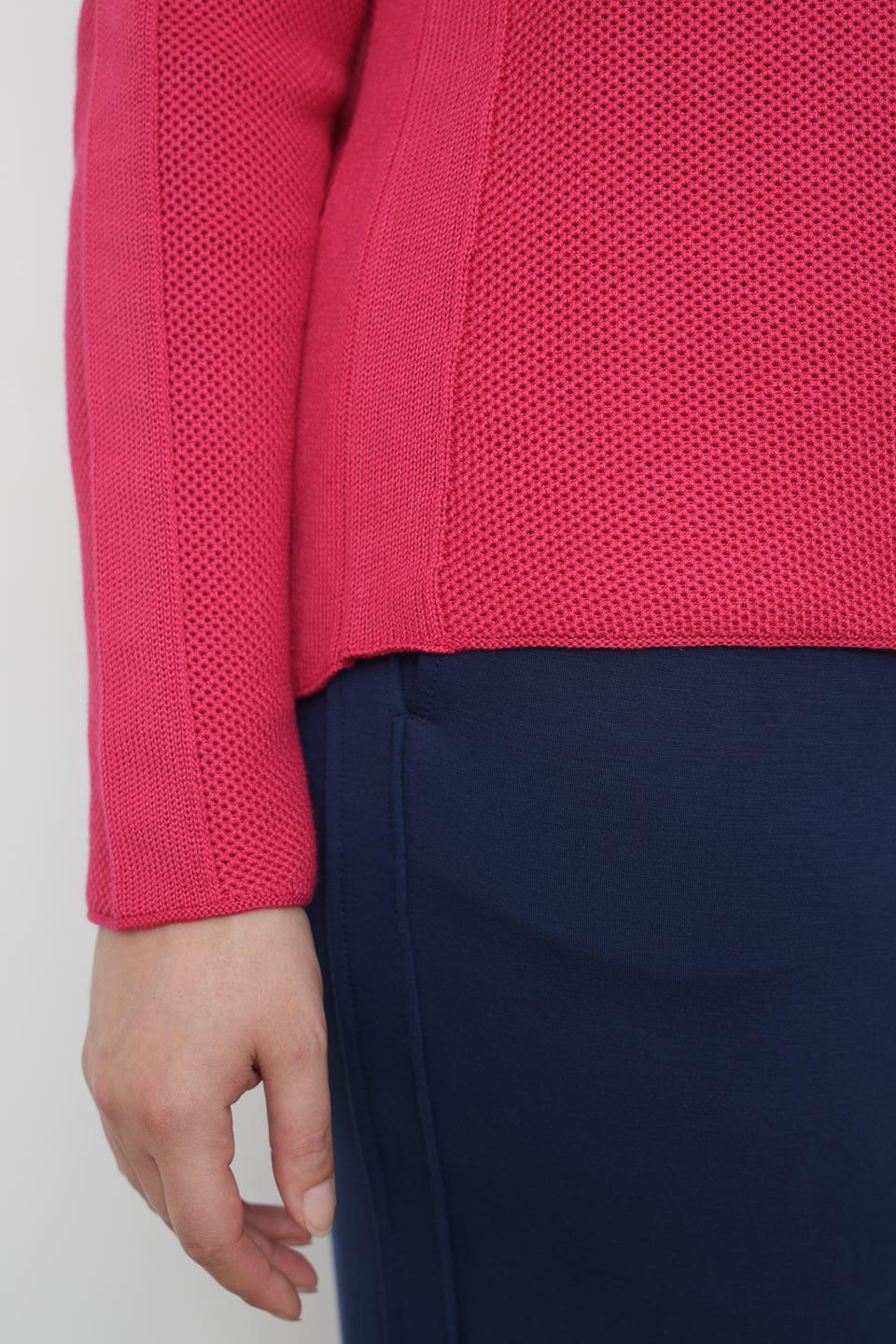 Пуловер Rabe collection малиновый с декором