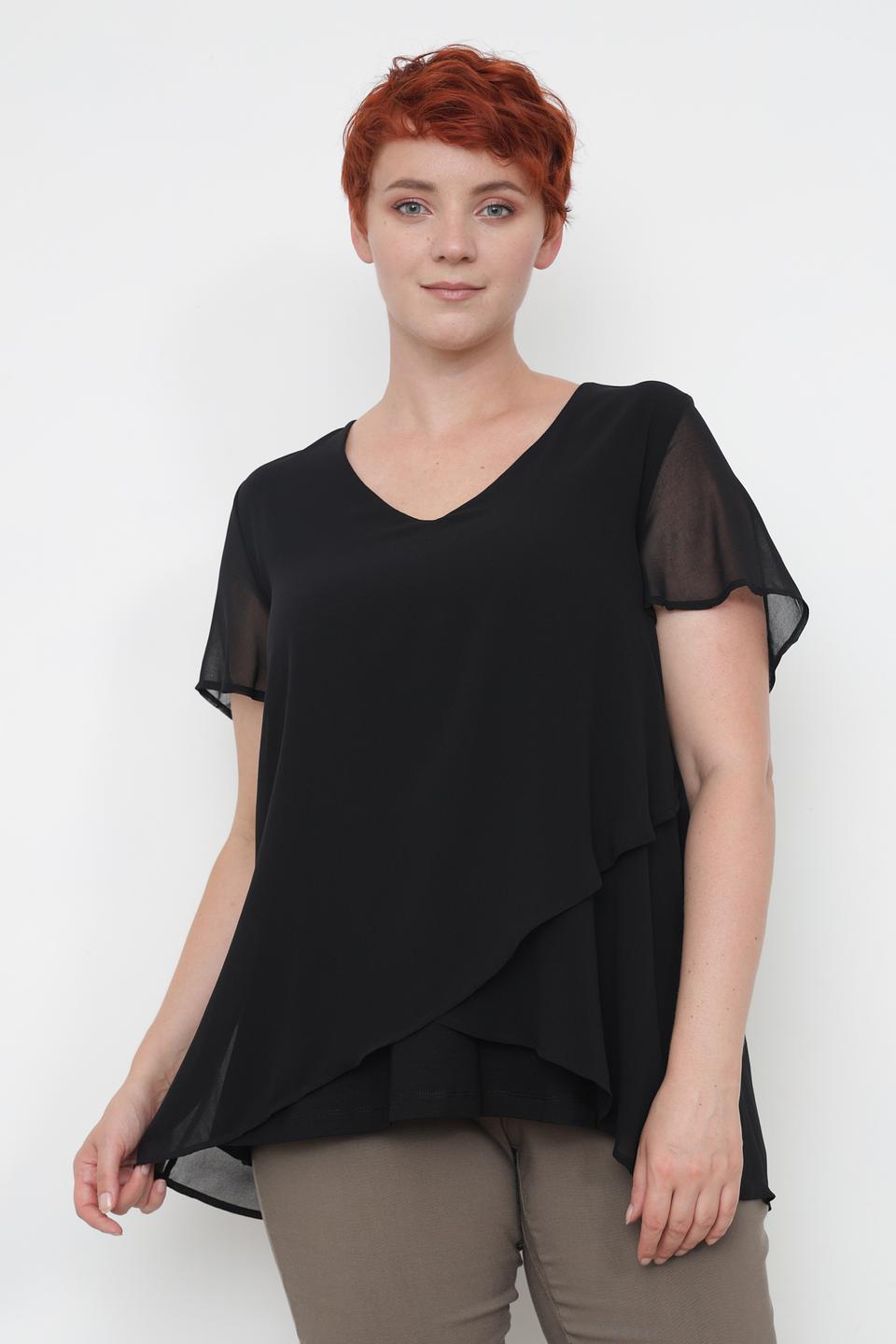 Блуза Samoon с запахом чёрная