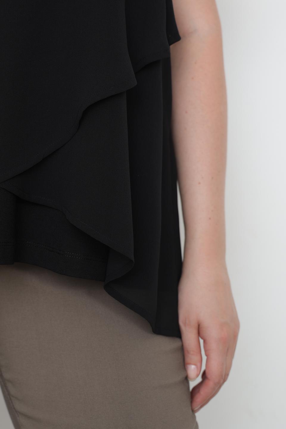 Блуза Samoon с запахом чёрная