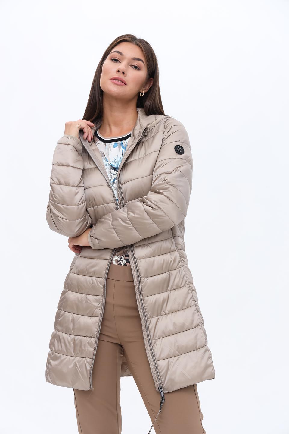 Пальто стеганое Cinque бежевое