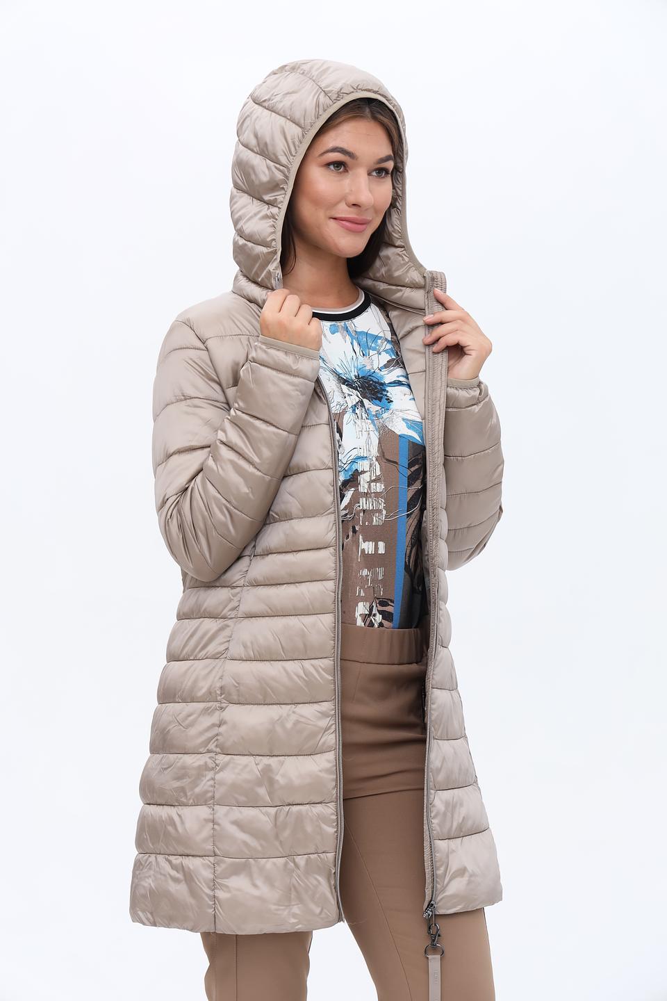 Пальто стеганое Cinque бежевое