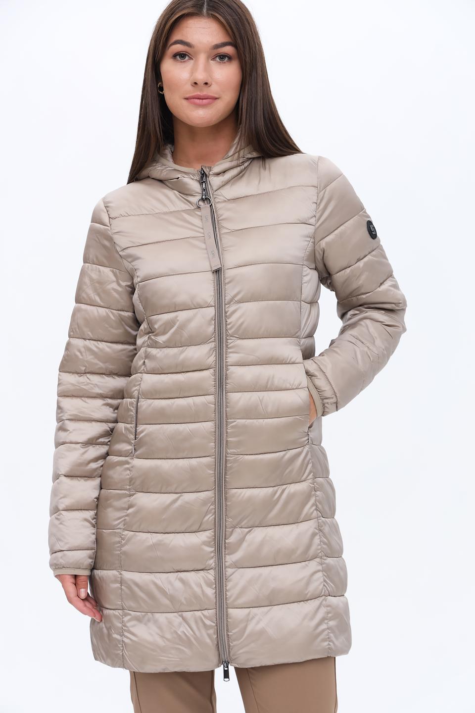 Пальто стеганое Cinque бежевое