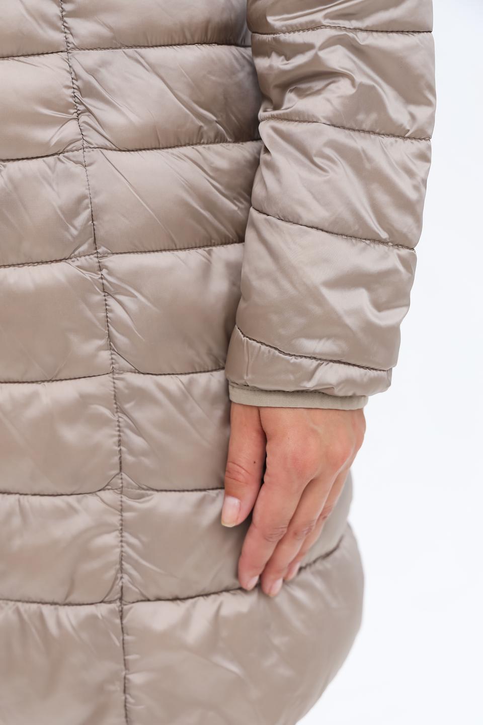 Пальто стеганое Cinque бежевое