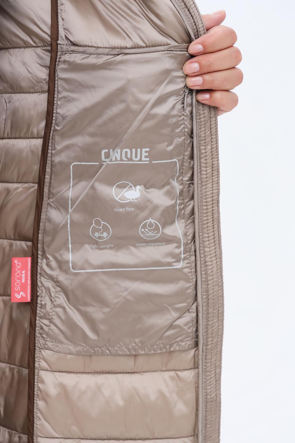 Пальто стеганое Cinque бежевое