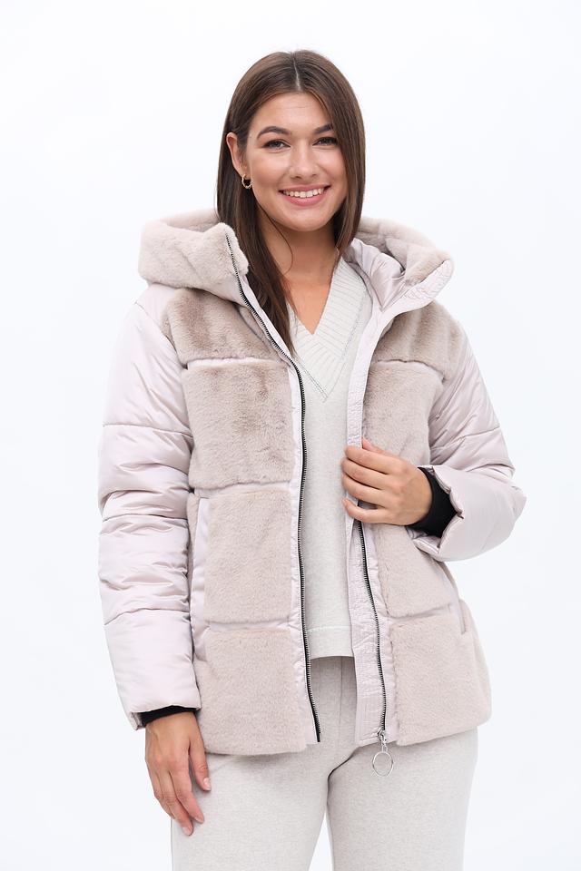 Куртка Electra style с мехом бежевая