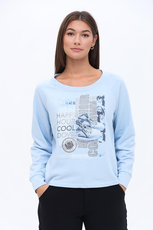 Пуловер Monari голубой с принтом