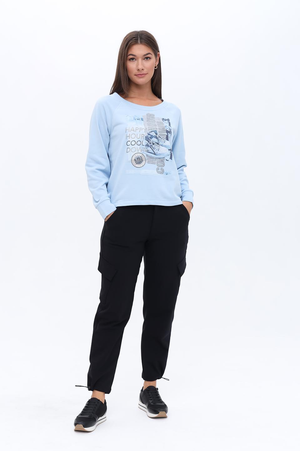 Пуловер Monari голубой с принтом