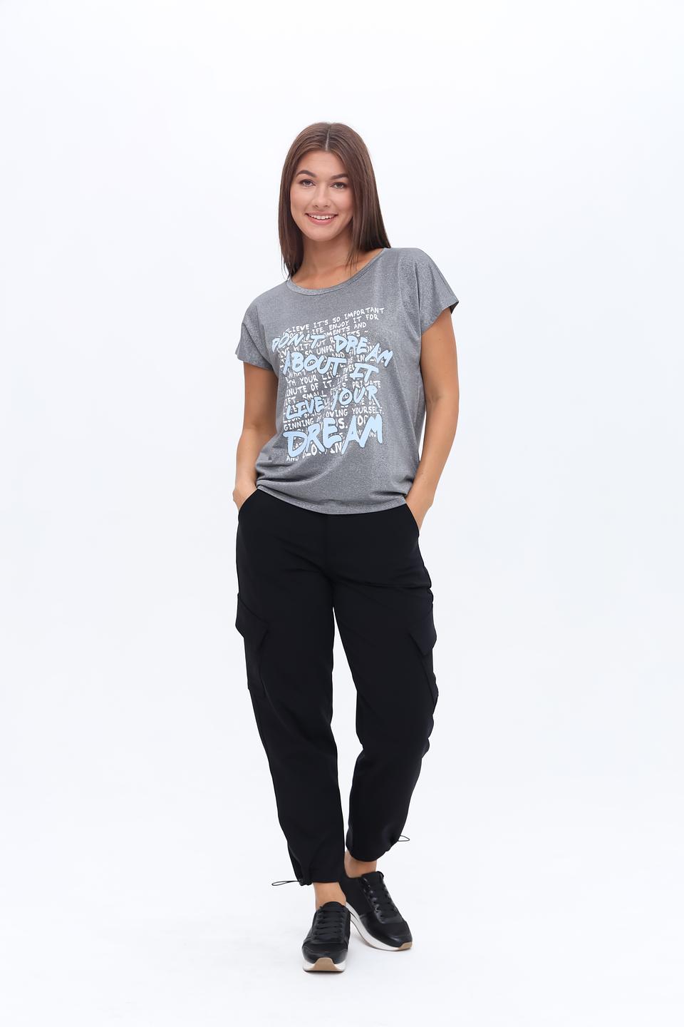 Футболка Monari с принтом серая