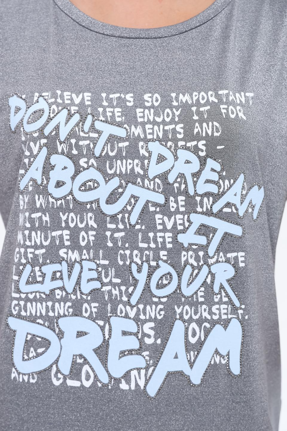 Футболка Monari с принтом серая