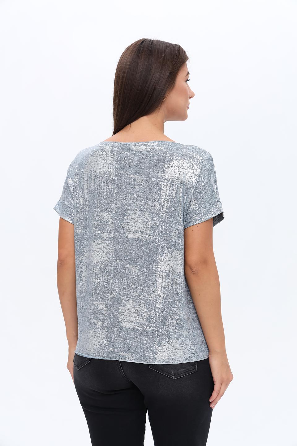 Блуза Monari серебристая с принтом