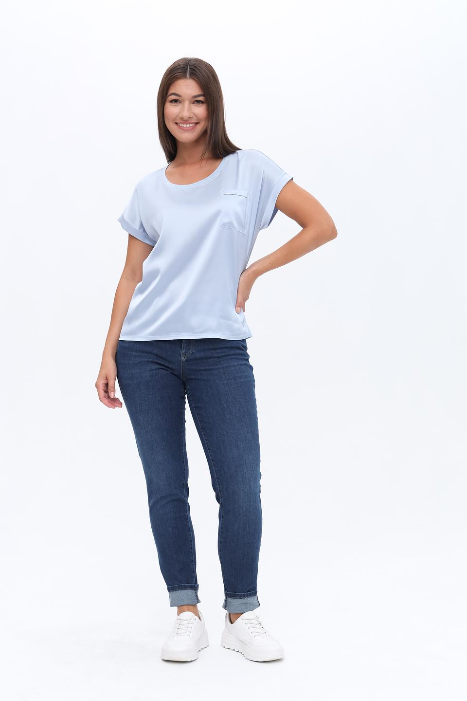 Блуза Monari голубая с карманом