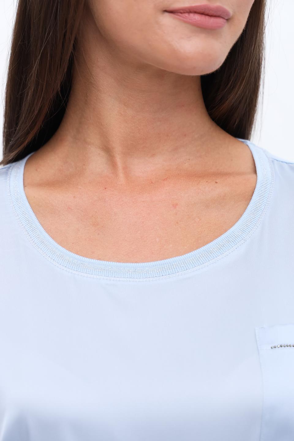 Блуза Monari голубая с карманом