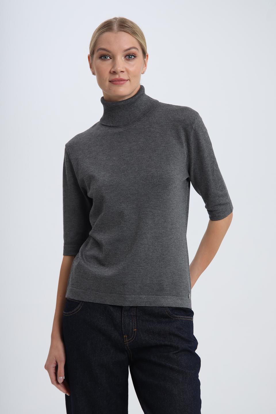 Водолазка Pezzo серая с рукавом 3/4