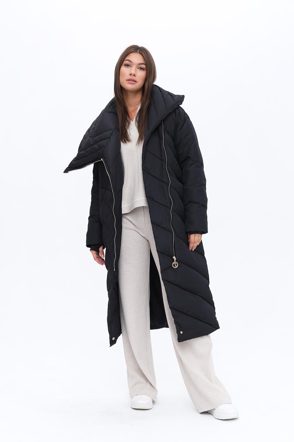 Пальто Silvian Heach стеганое чёрное