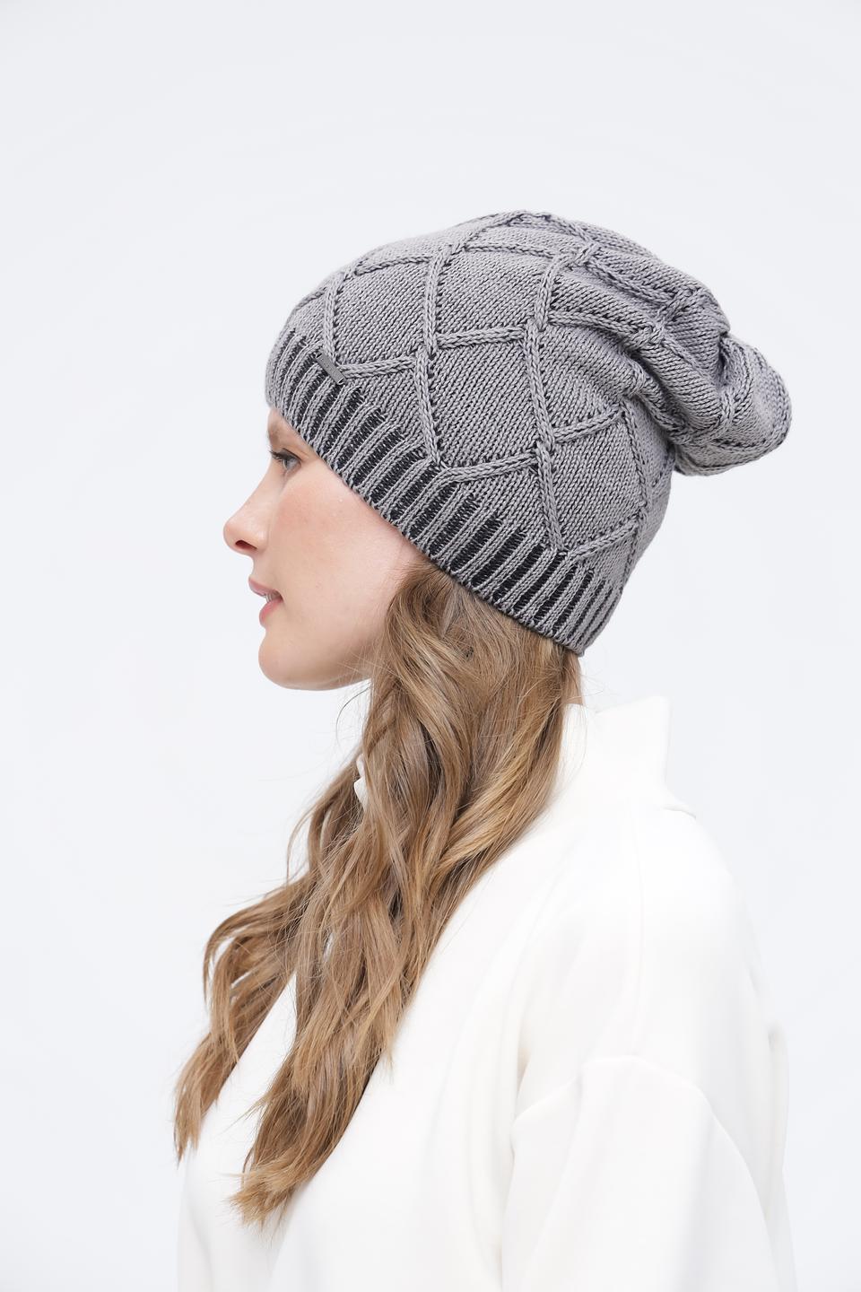 Шапка Bugatti вязаная серая