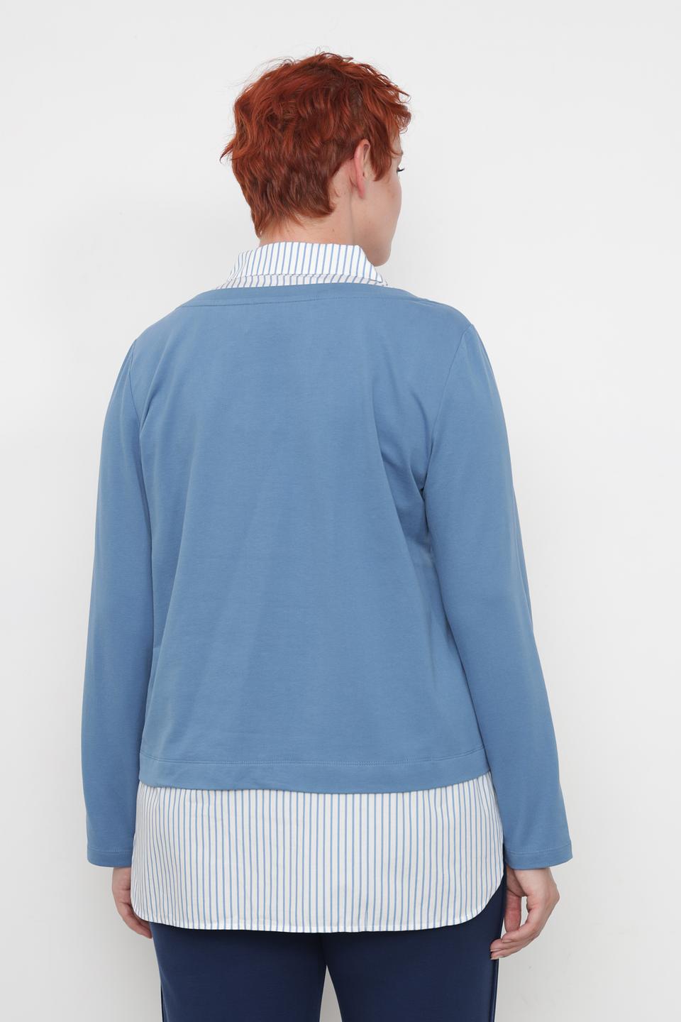 Пуловер Via Appia голубой с надписью