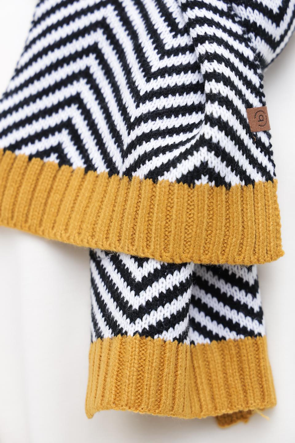 Шарф Bugatti в полоску горчичный