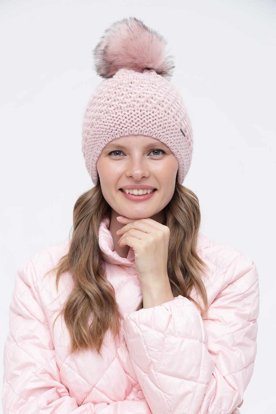 Шапка Wegener с помпоном розовый