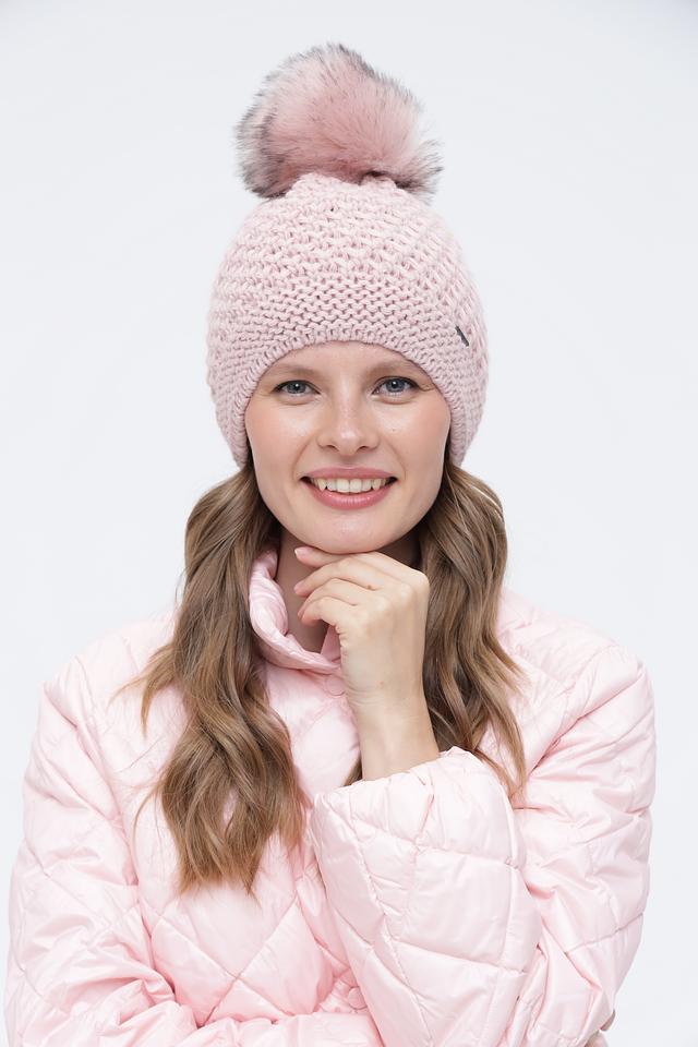Шапка Wegener с помпоном розовый