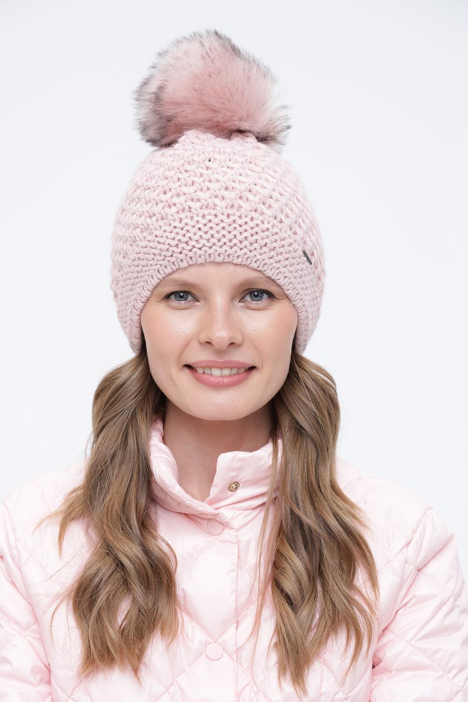 Шапка Wegener с помпоном розовый