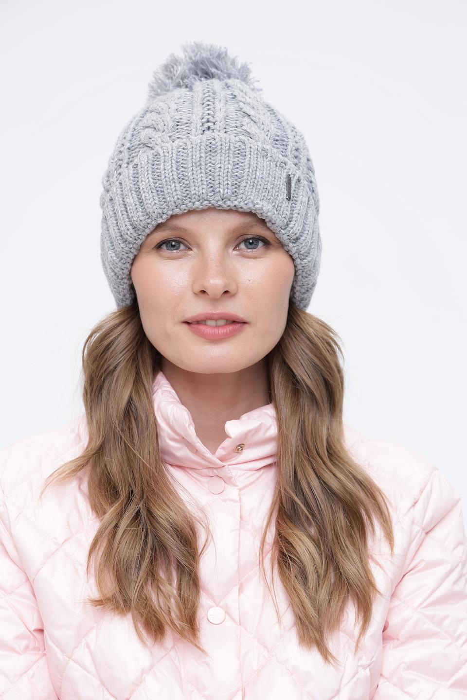 Шапка Wegener с помпоном серая