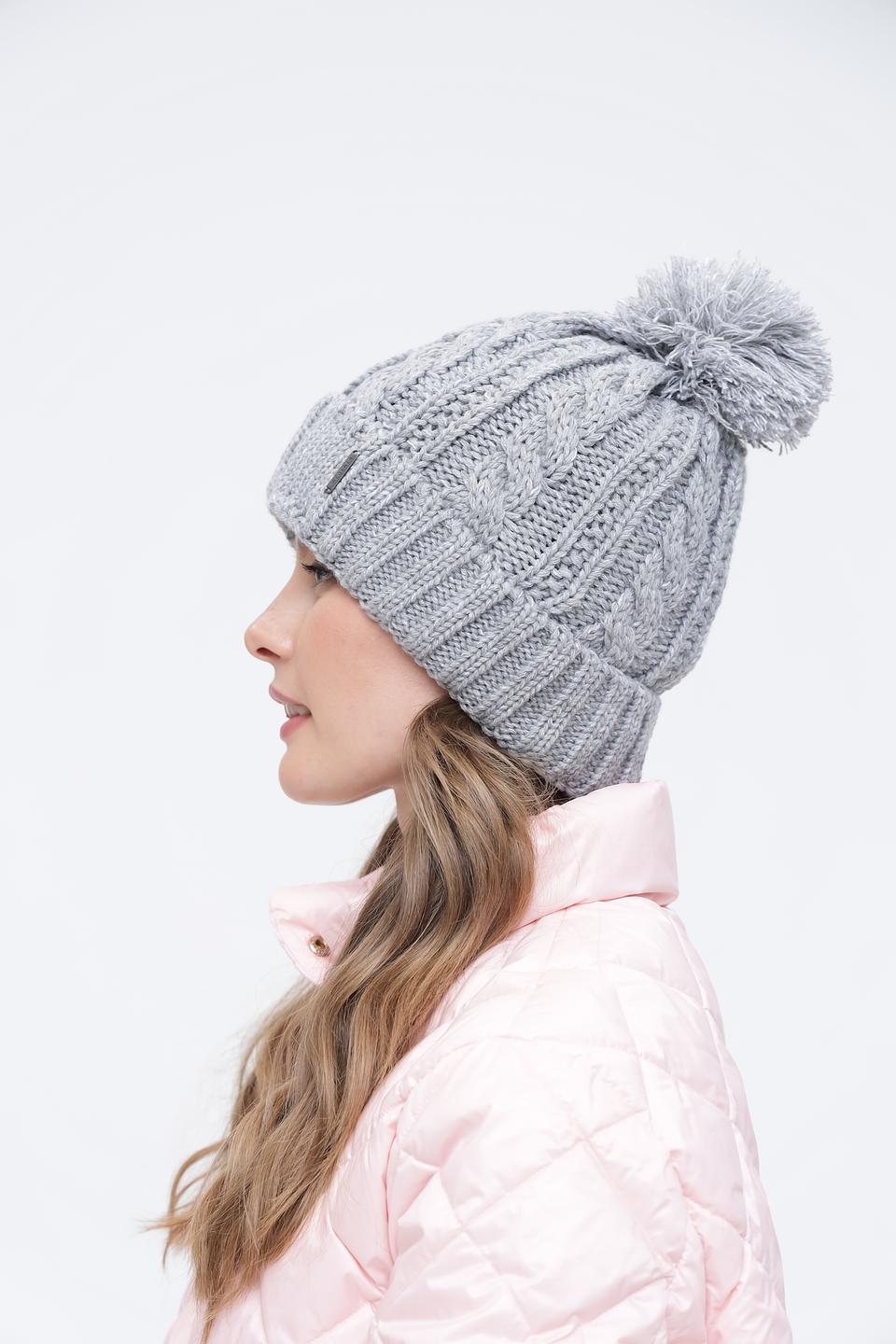 Шапка Wegener с помпоном серая