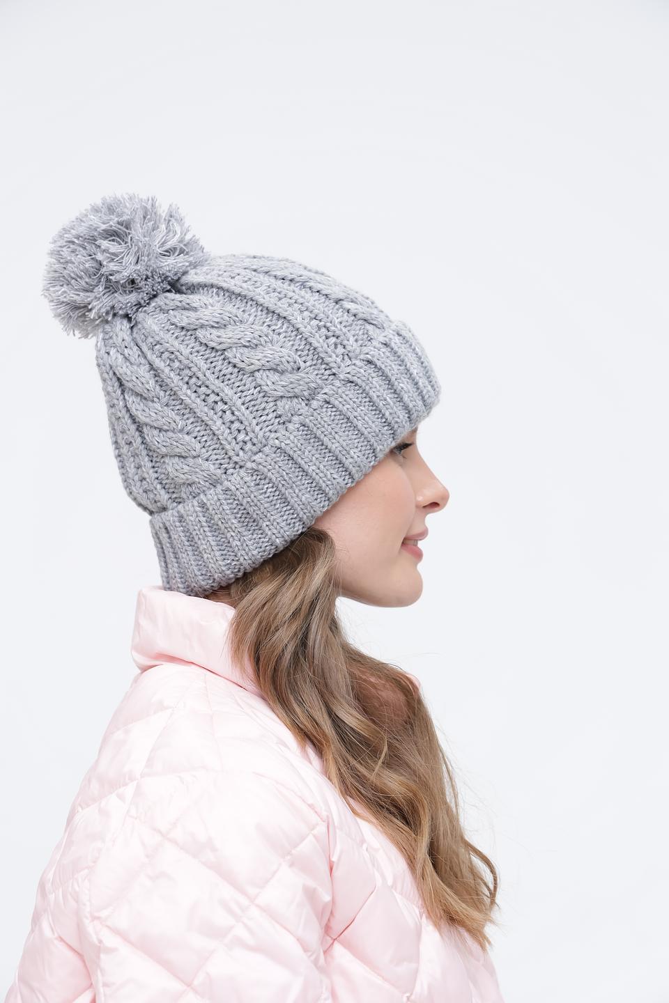 Шапка Wegener с помпоном серая