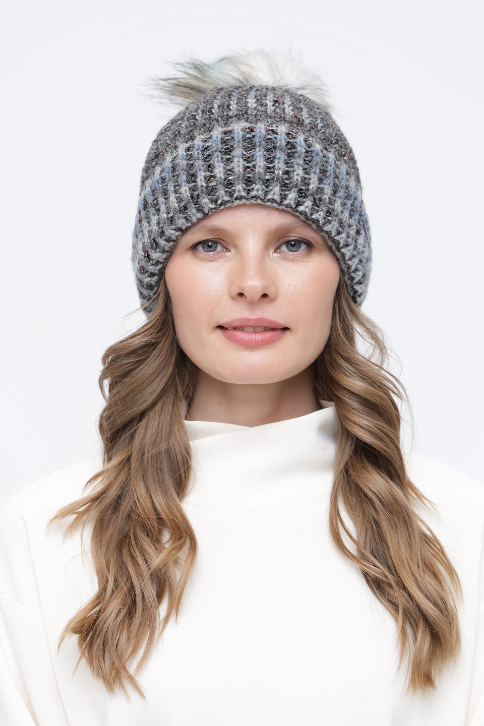 Шапка Wegener с помпоном серая