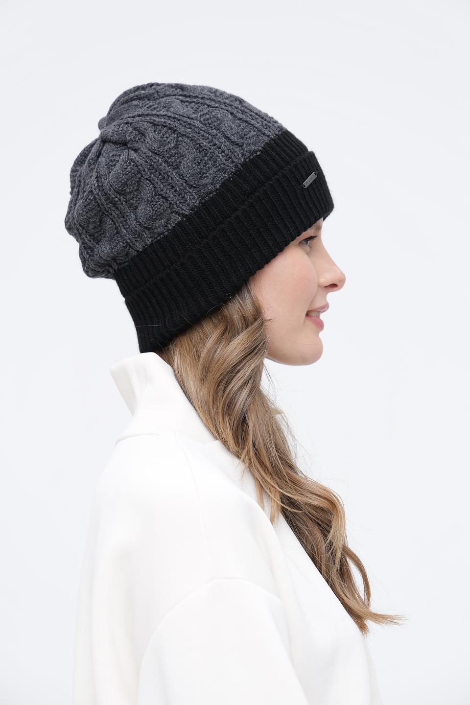 Шапка Wegener вязаная чёрно-серая