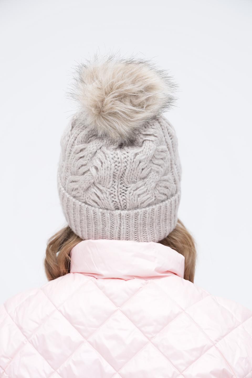 Шапка Bugatti с помпоном бежевая