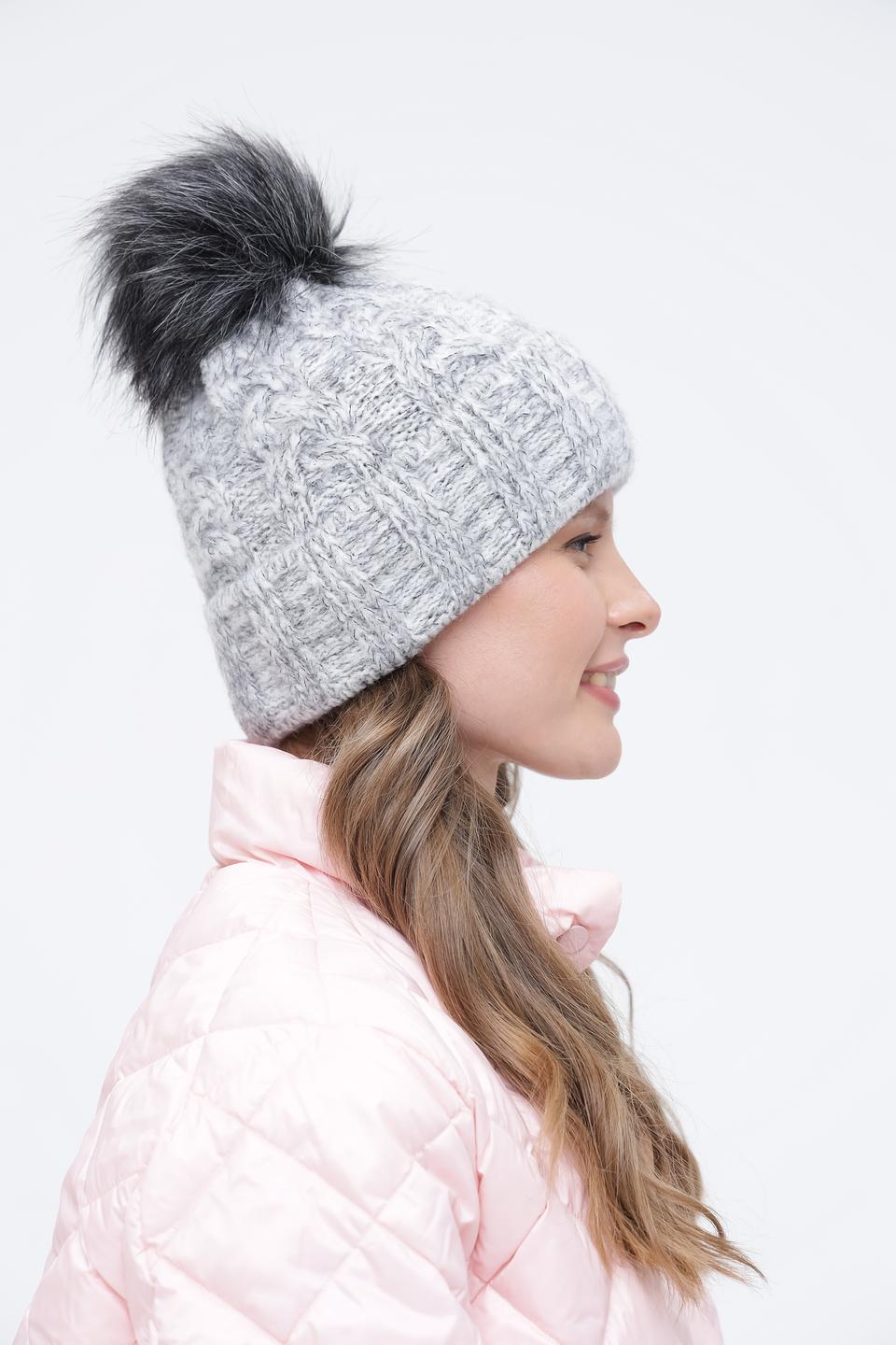 Шапка Wegener с помпоном серая