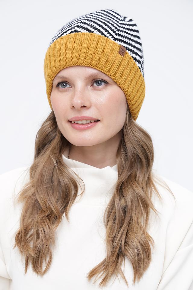 Шапка Bugatti полосатая горчичная